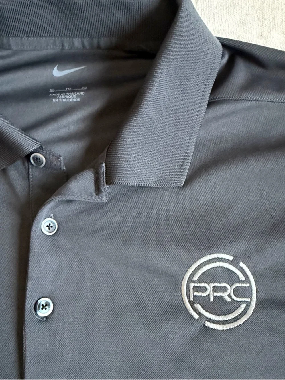 Nike Golf Dri-FIT Polo Shirt Black XL PRC Logo Short Sleeve Mens Office Athletic